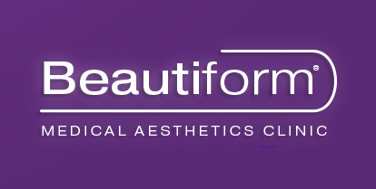 Large Beautiform company logo, purple color